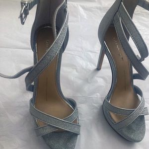 Gianni Bini ankle strap glitter platform heels
